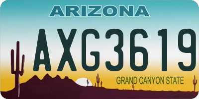 AZ license plate AXG3619