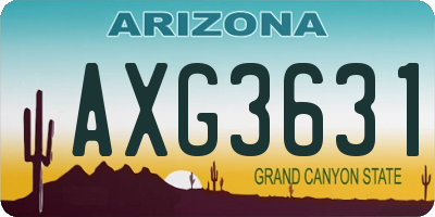 AZ license plate AXG3631