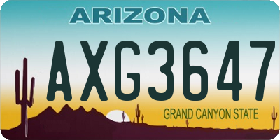 AZ license plate AXG3647