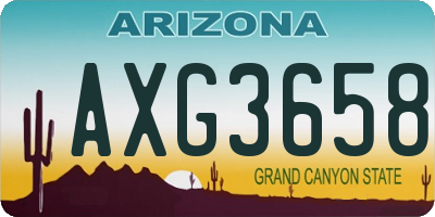 AZ license plate AXG3658