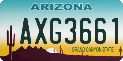 AZ license plate AXG3661