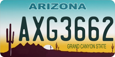 AZ license plate AXG3662