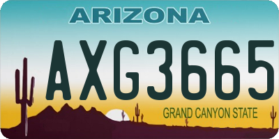 AZ license plate AXG3665