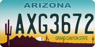 AZ license plate AXG3672