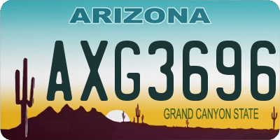AZ license plate AXG3696