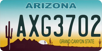 AZ license plate AXG3702