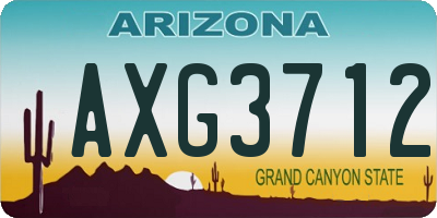 AZ license plate AXG3712