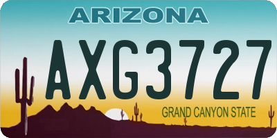 AZ license plate AXG3727
