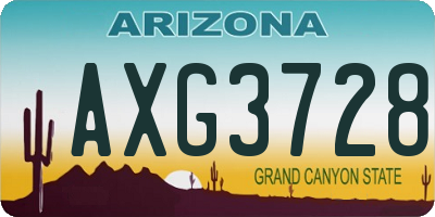 AZ license plate AXG3728