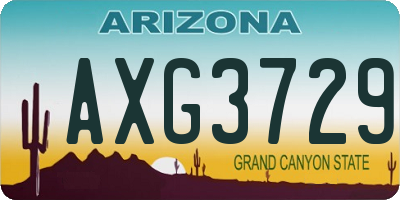 AZ license plate AXG3729