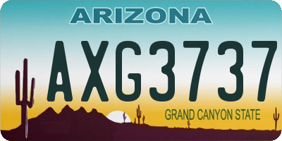 AZ license plate AXG3737