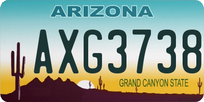 AZ license plate AXG3738