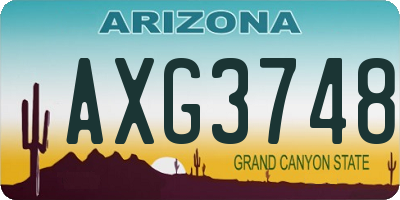 AZ license plate AXG3748