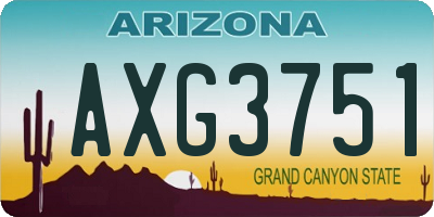 AZ license plate AXG3751