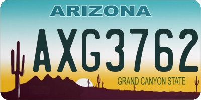 AZ license plate AXG3762