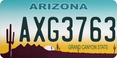 AZ license plate AXG3763