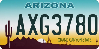 AZ license plate AXG3780