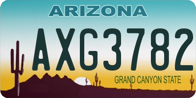AZ license plate AXG3782
