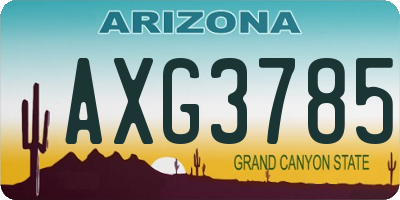 AZ license plate AXG3785