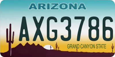 AZ license plate AXG3786