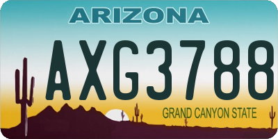 AZ license plate AXG3788