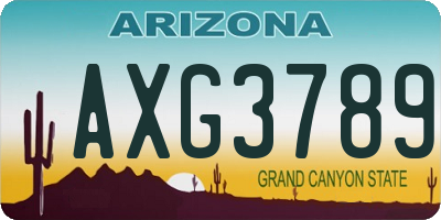 AZ license plate AXG3789