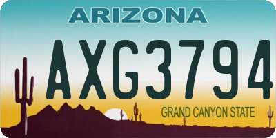 AZ license plate AXG3794