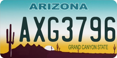 AZ license plate AXG3796