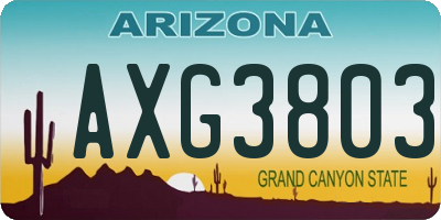 AZ license plate AXG3803