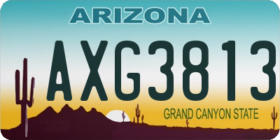AZ license plate AXG3813