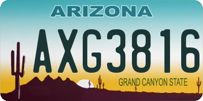 AZ license plate AXG3816