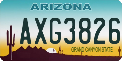 AZ license plate AXG3826