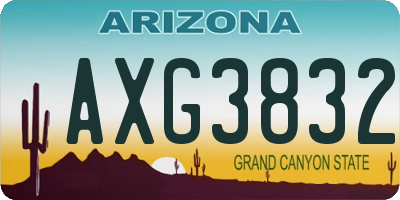 AZ license plate AXG3832
