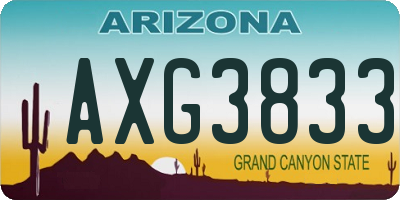 AZ license plate AXG3833