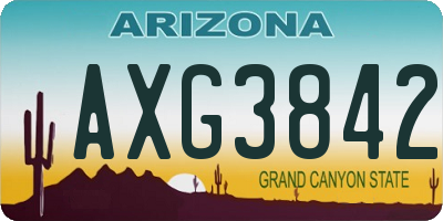 AZ license plate AXG3842