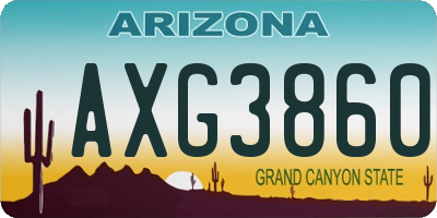 AZ license plate AXG3860