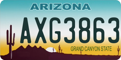 AZ license plate AXG3863