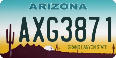 AZ license plate AXG3871