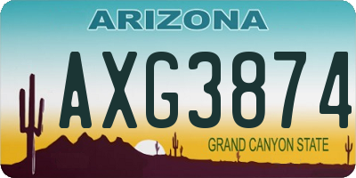 AZ license plate AXG3874