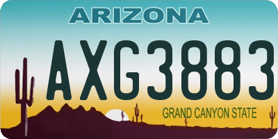 AZ license plate AXG3883