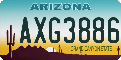 AZ license plate AXG3886