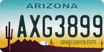 AZ license plate AXG3899