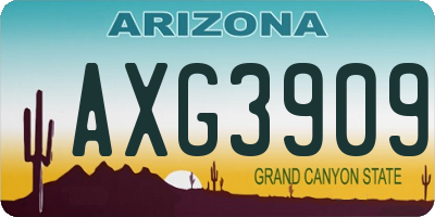 AZ license plate AXG3909