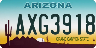 AZ license plate AXG3918