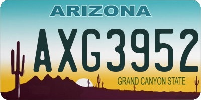 AZ license plate AXG3952