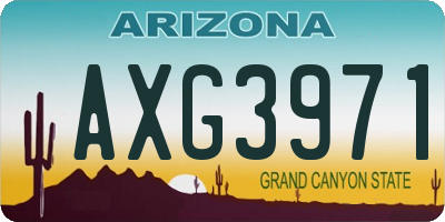 AZ license plate AXG3971