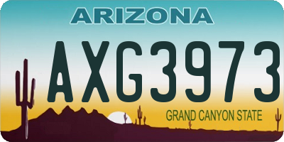 AZ license plate AXG3973