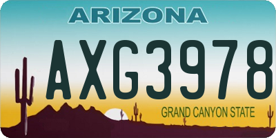 AZ license plate AXG3978