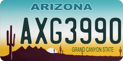 AZ license plate AXG3990