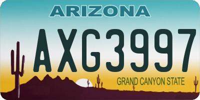 AZ license plate AXG3997